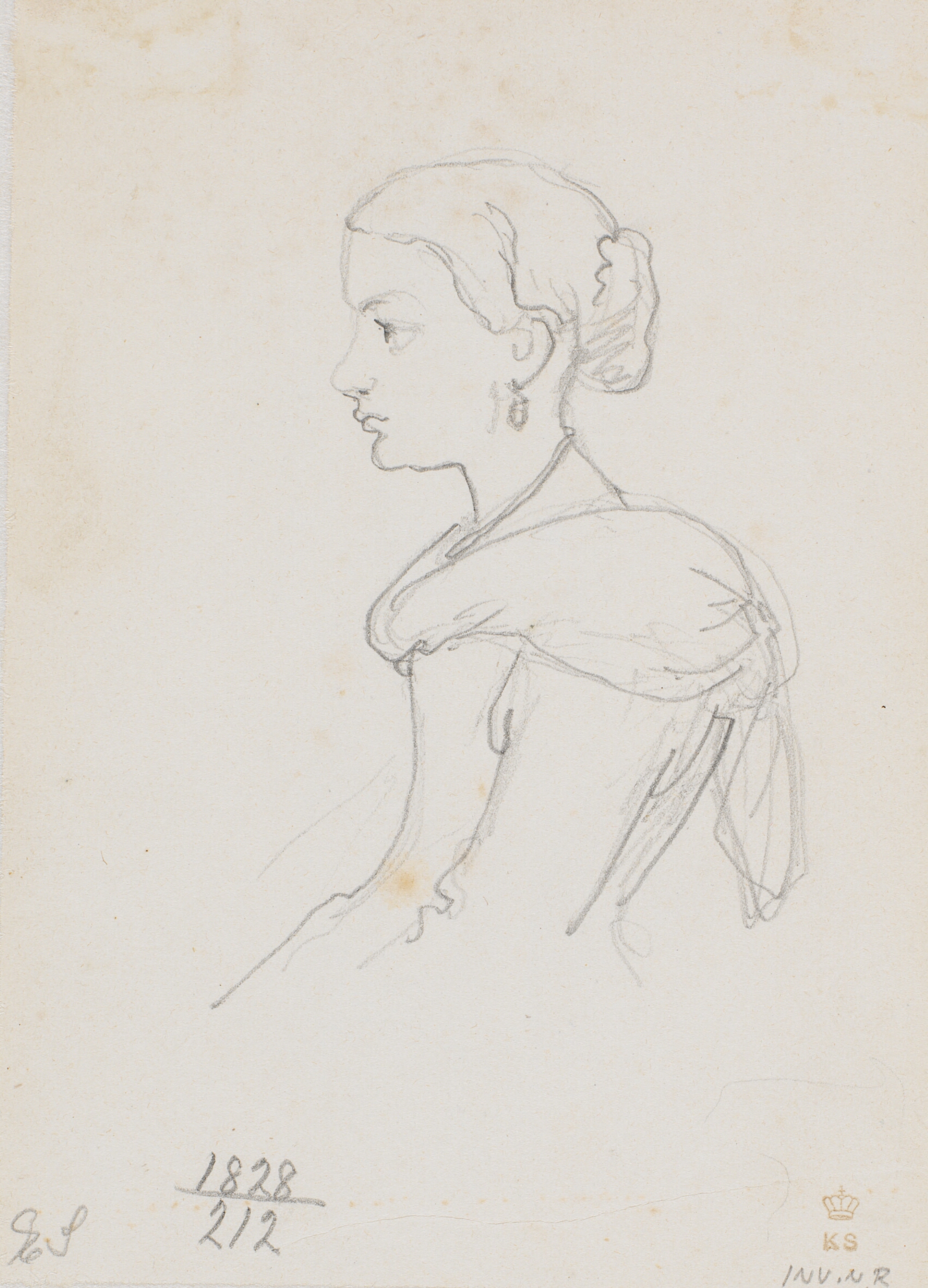 Profilportræt af ung kvinde